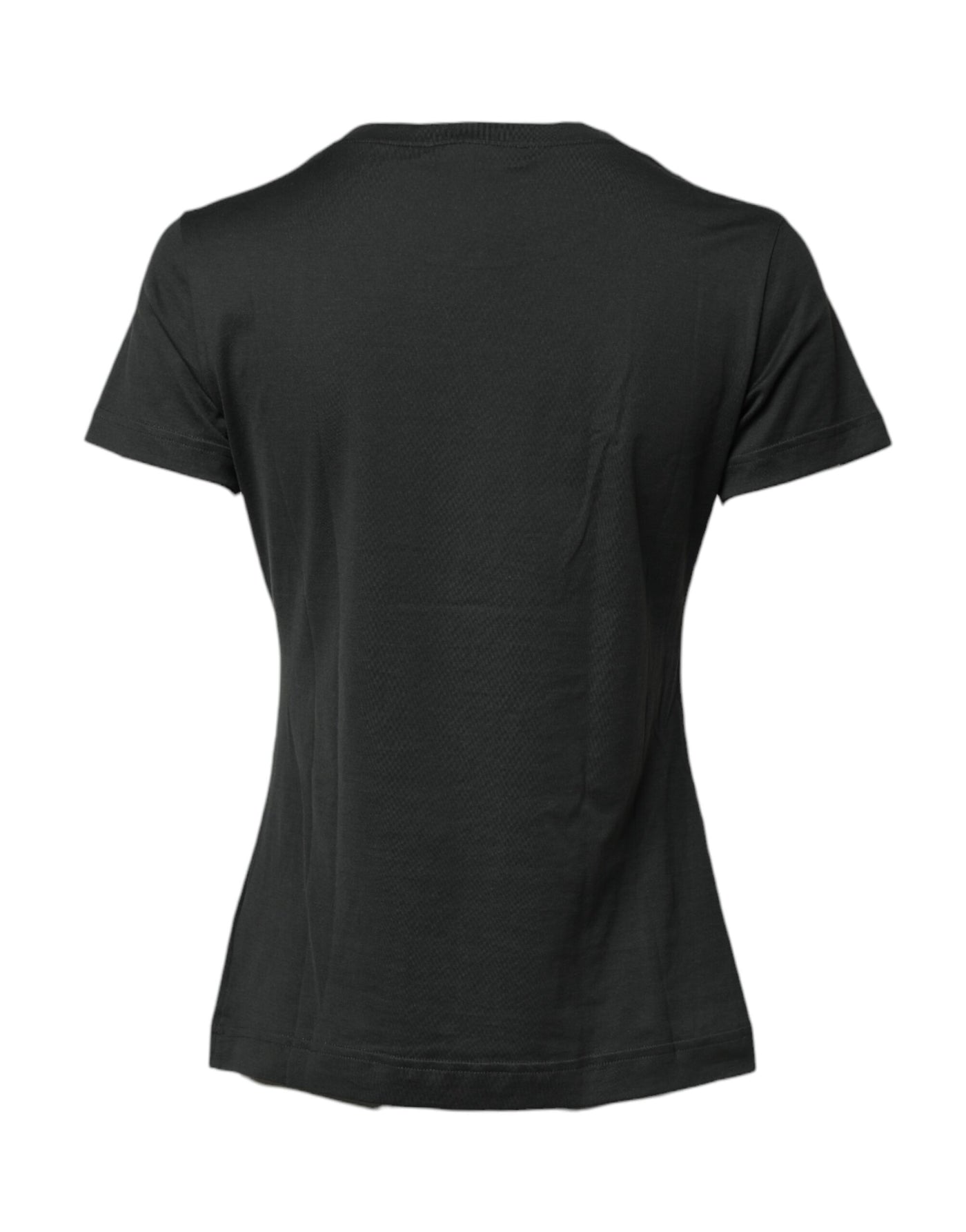 Dolce & Gabbana Schwarzes Baumwoll-T-Shirt mit Rundhalsausschnitt und kurzen Ärmeln