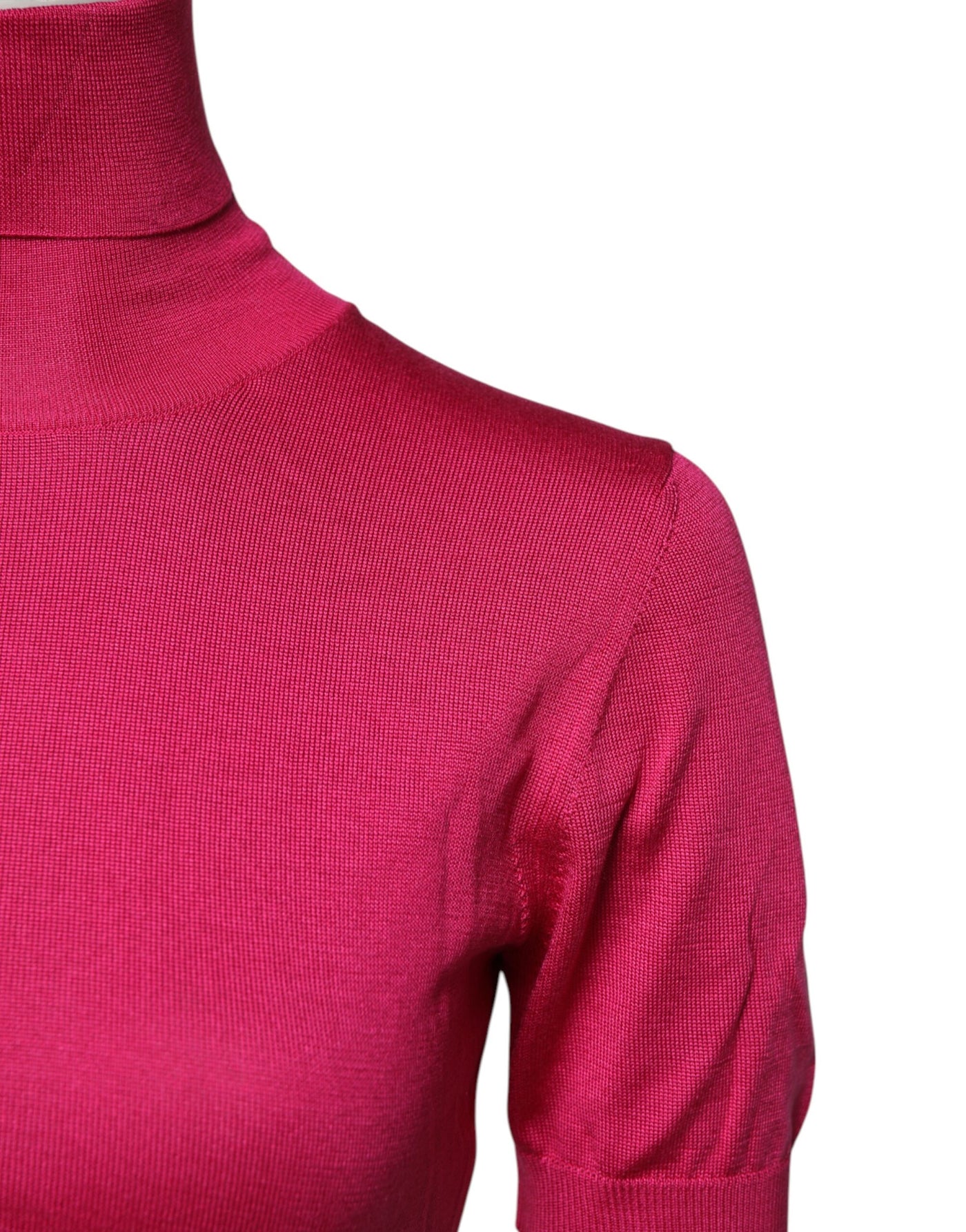 Dolce & Gabbana Rosa Seidenstrick-Rollkragenpullover