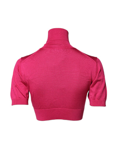 Dolce & Gabbana Rosa Seidenstrick-Rollkragenpullover