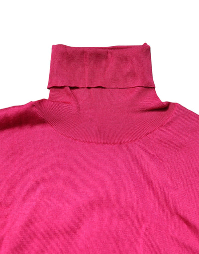 Dolce & Gabbana Rosa Seidenstrick-Rollkragenpullover