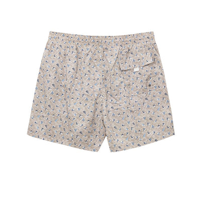 Canali Beigefarbene Polyester-Badeshorts