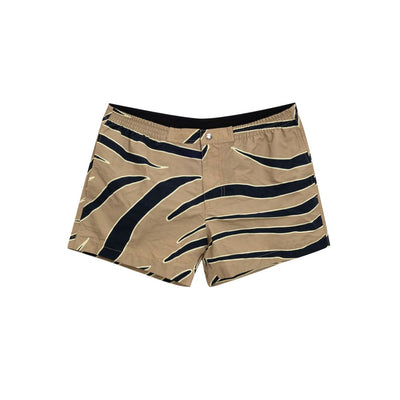 Bottega Veneta Beigefarbene Polyamid-Badeshorts