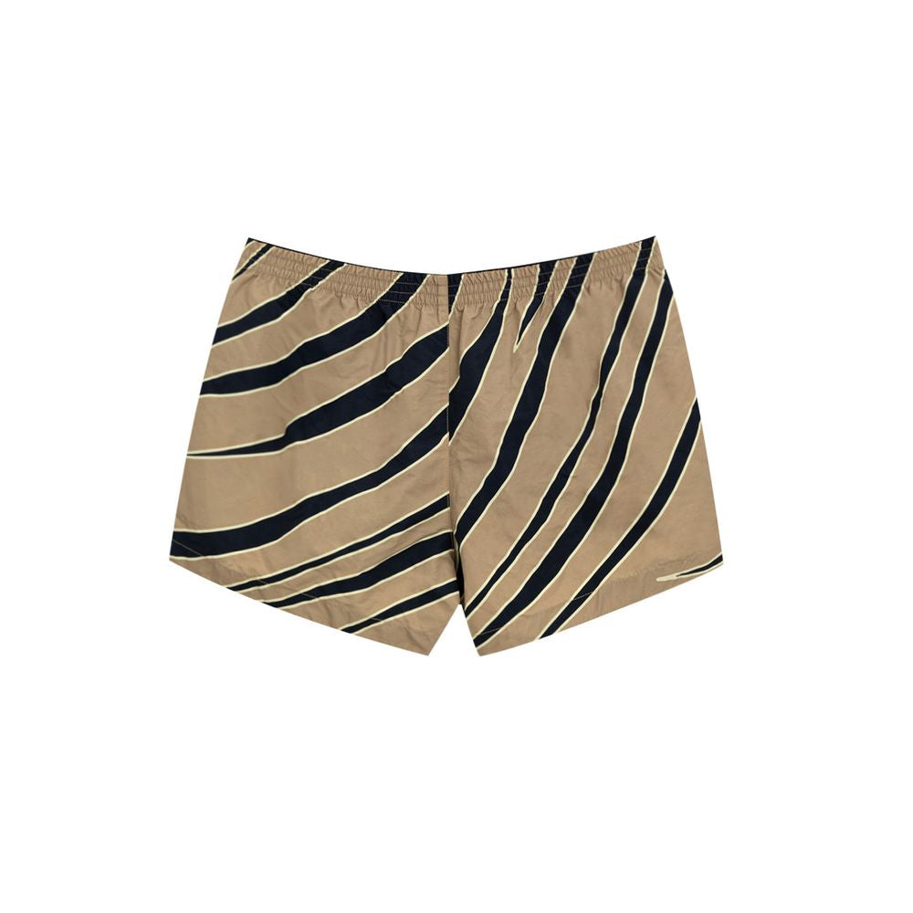 Bottega Veneta Beigefarbene Polyamid-Badeshorts