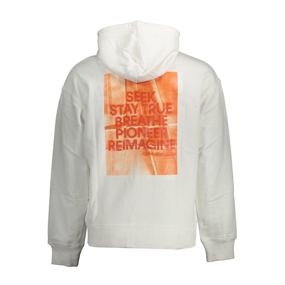 Calvin Klein Weißer Baumwollpullover für Männer