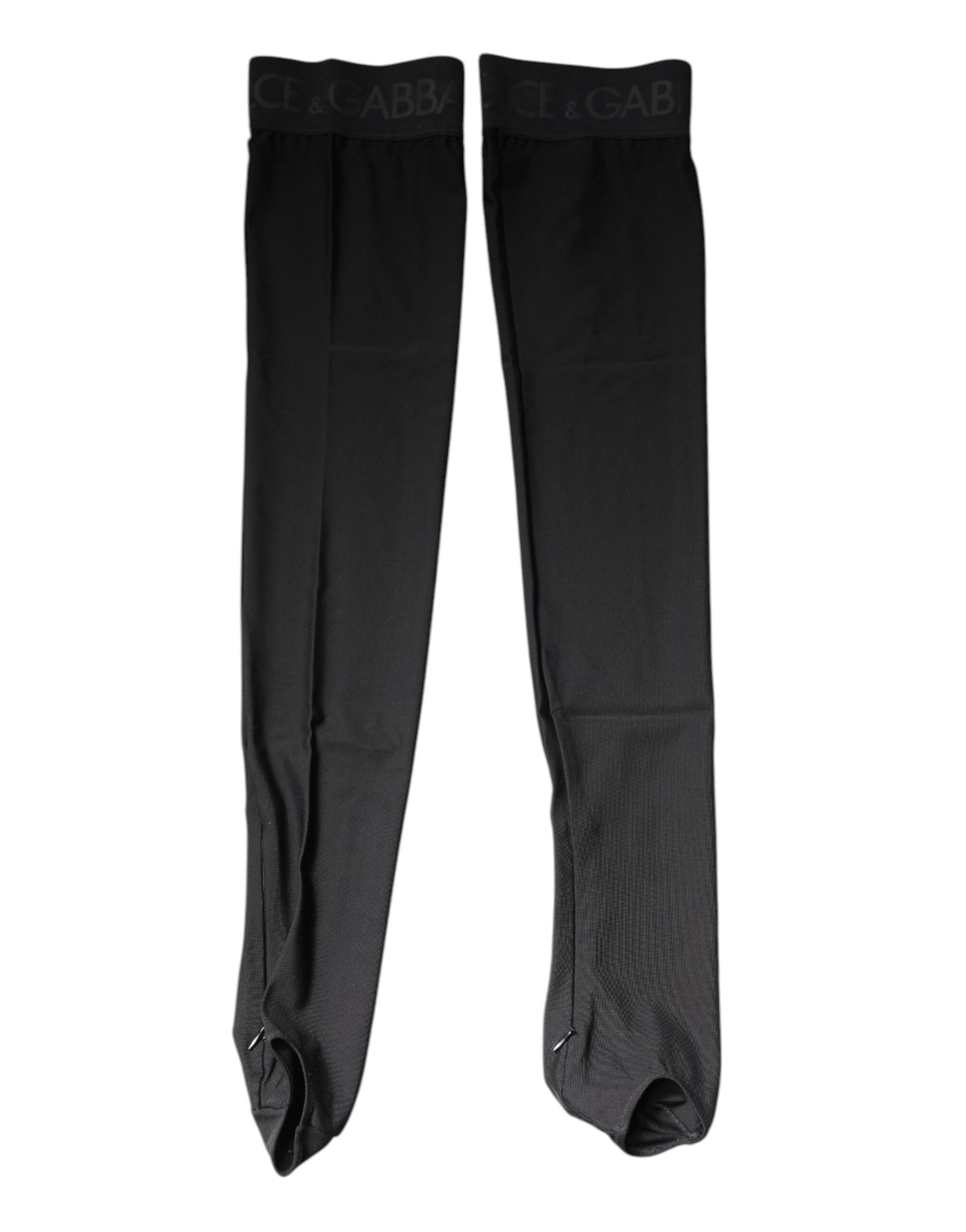 Dolce & Gabbana Schwarze Viskose-Stretchstrümpfe über der Wade Strümpfe