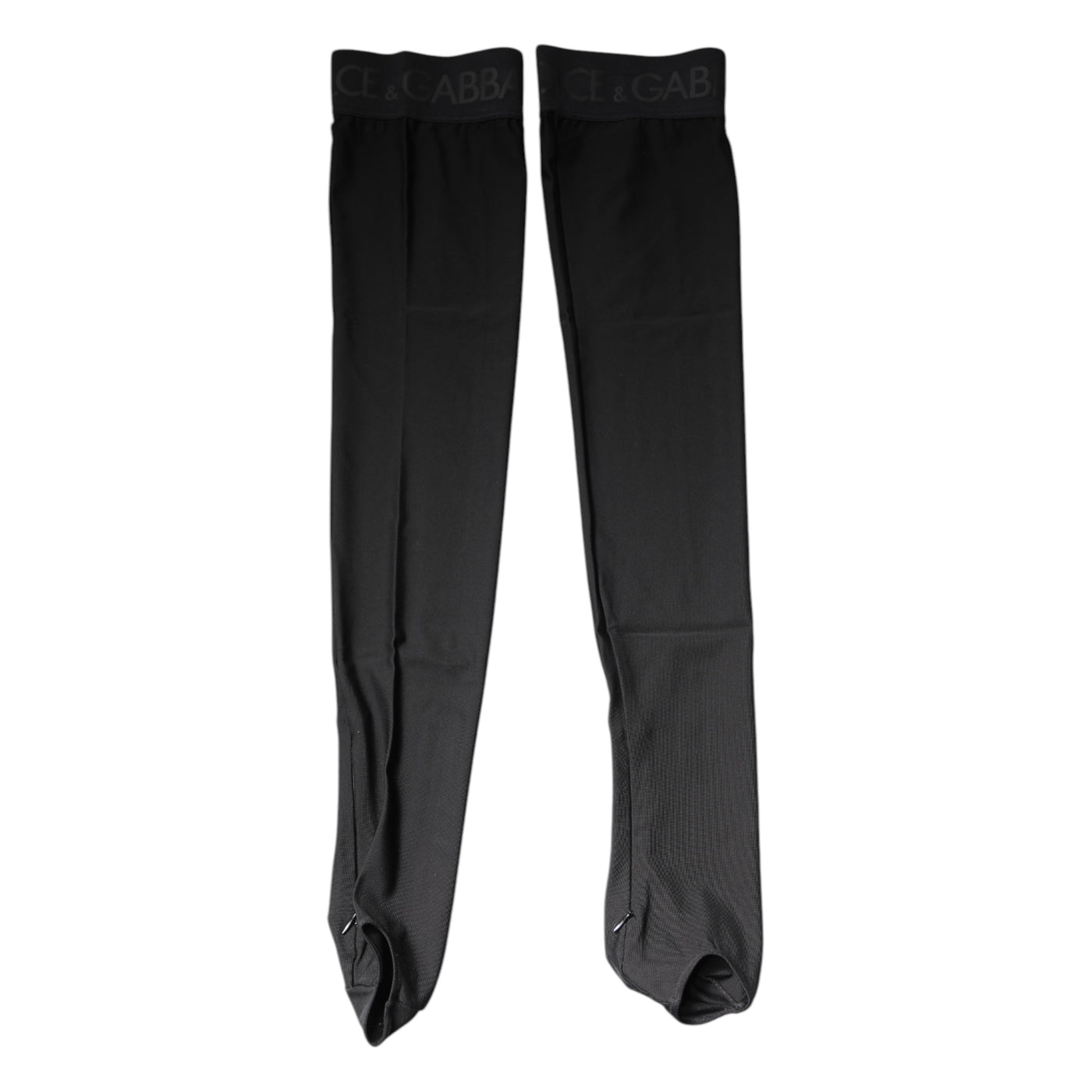 Dolce & Gabbana Schwarze Viskose-Stretchstrümpfe über der Wade Strümpfe