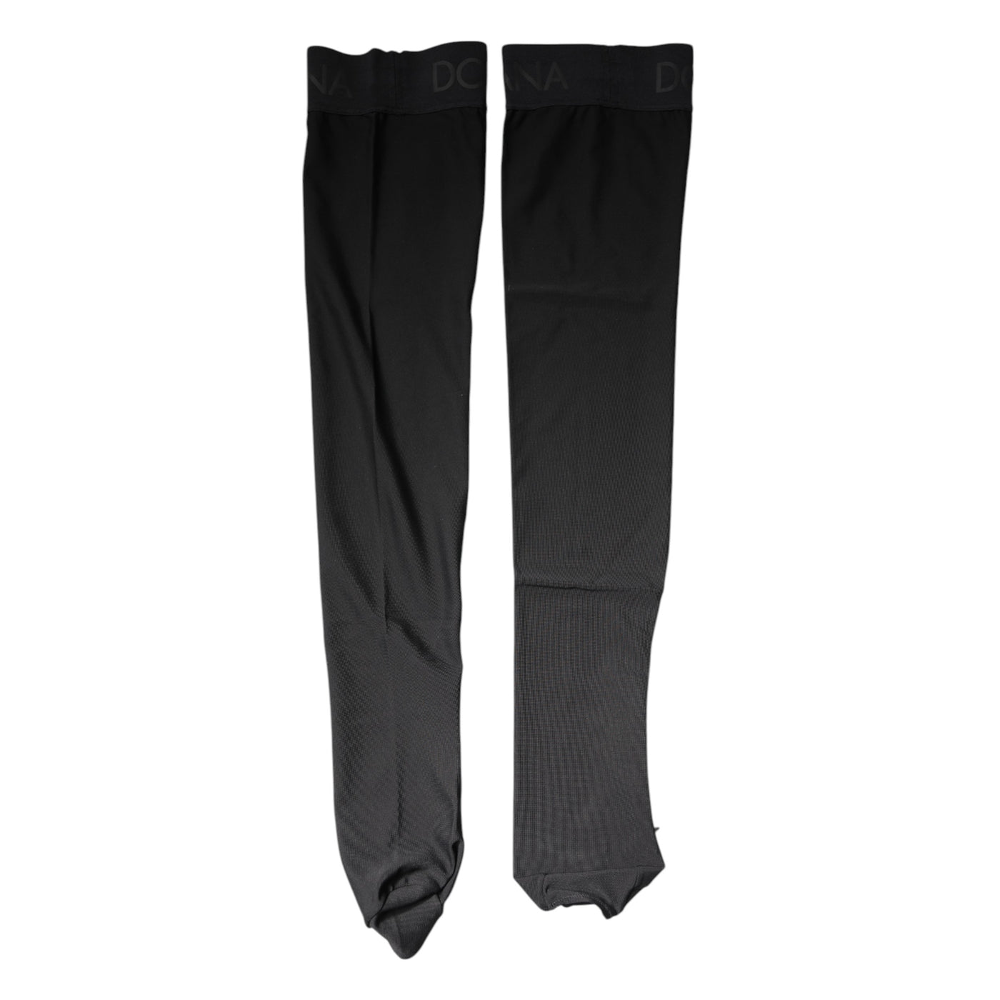 Dolce & Gabbana Schwarze Viskose-Stretchstrümpfe über der Wade Strümpfe
