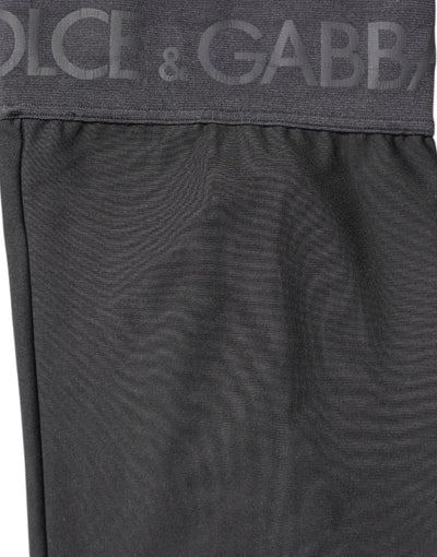 Dolce & Gabbana Schwarze Viskose-Stretchstrümpfe über der Wade Strümpfe