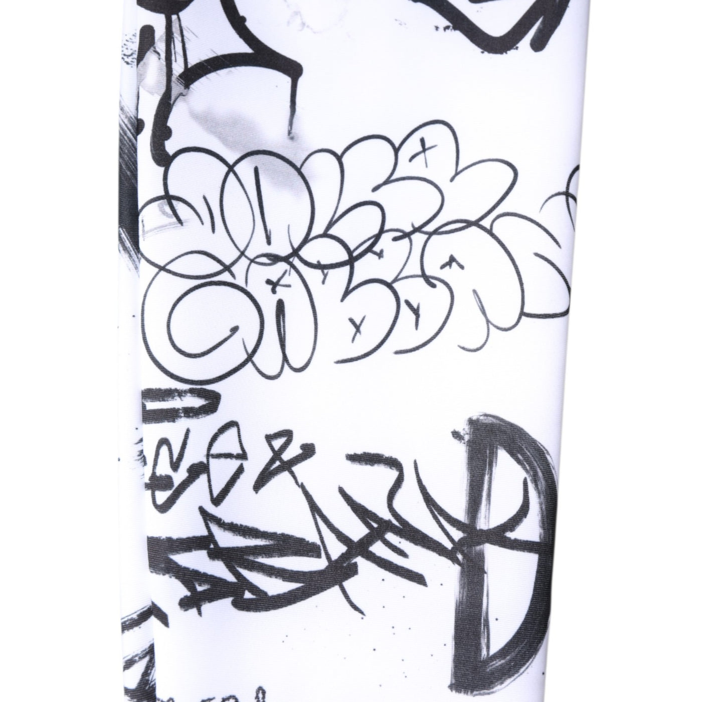 Dolce & Gabbana Weiße Graffiti-Baumwollstrümpfe über der Wade Socken