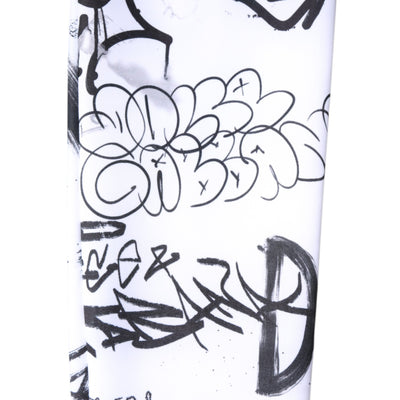 Dolce & Gabbana Weiße Graffiti-Baumwollstrümpfe über der Wade Socken