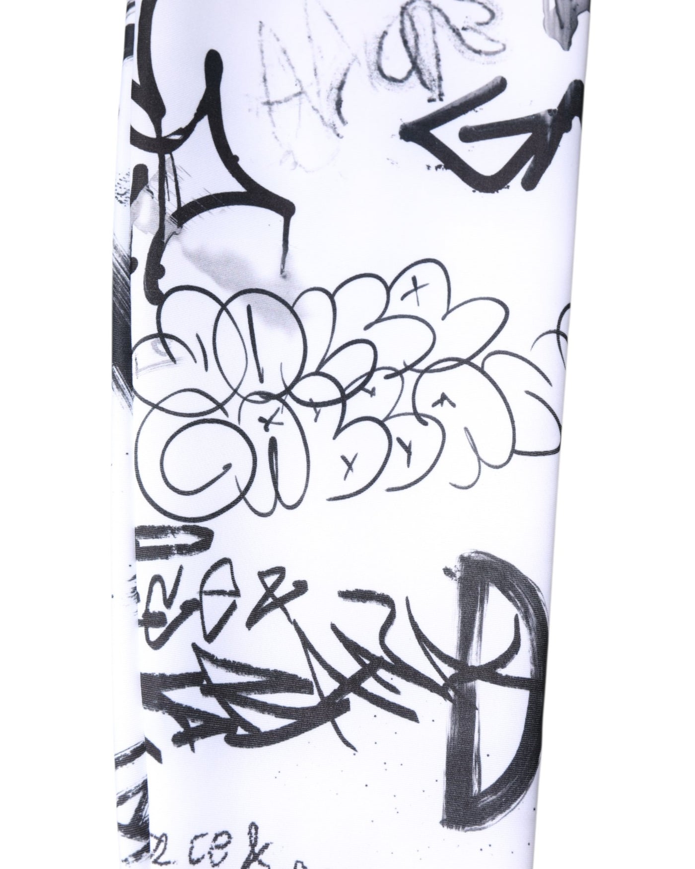 Dolce & Gabbana Weiße Graffiti-Baumwollstrümpfe über der Wade Socken