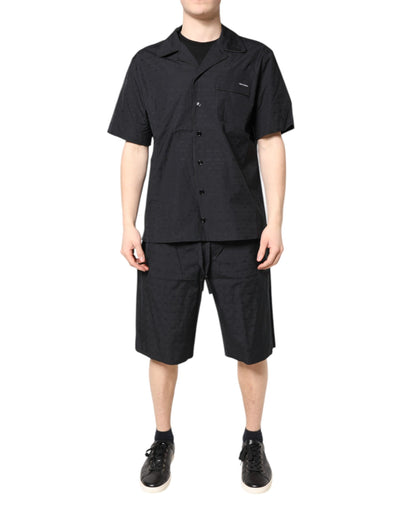 Dolce & Gabbana Schwarzer Baumwoll-Pyjama für Männer Schlafanzug