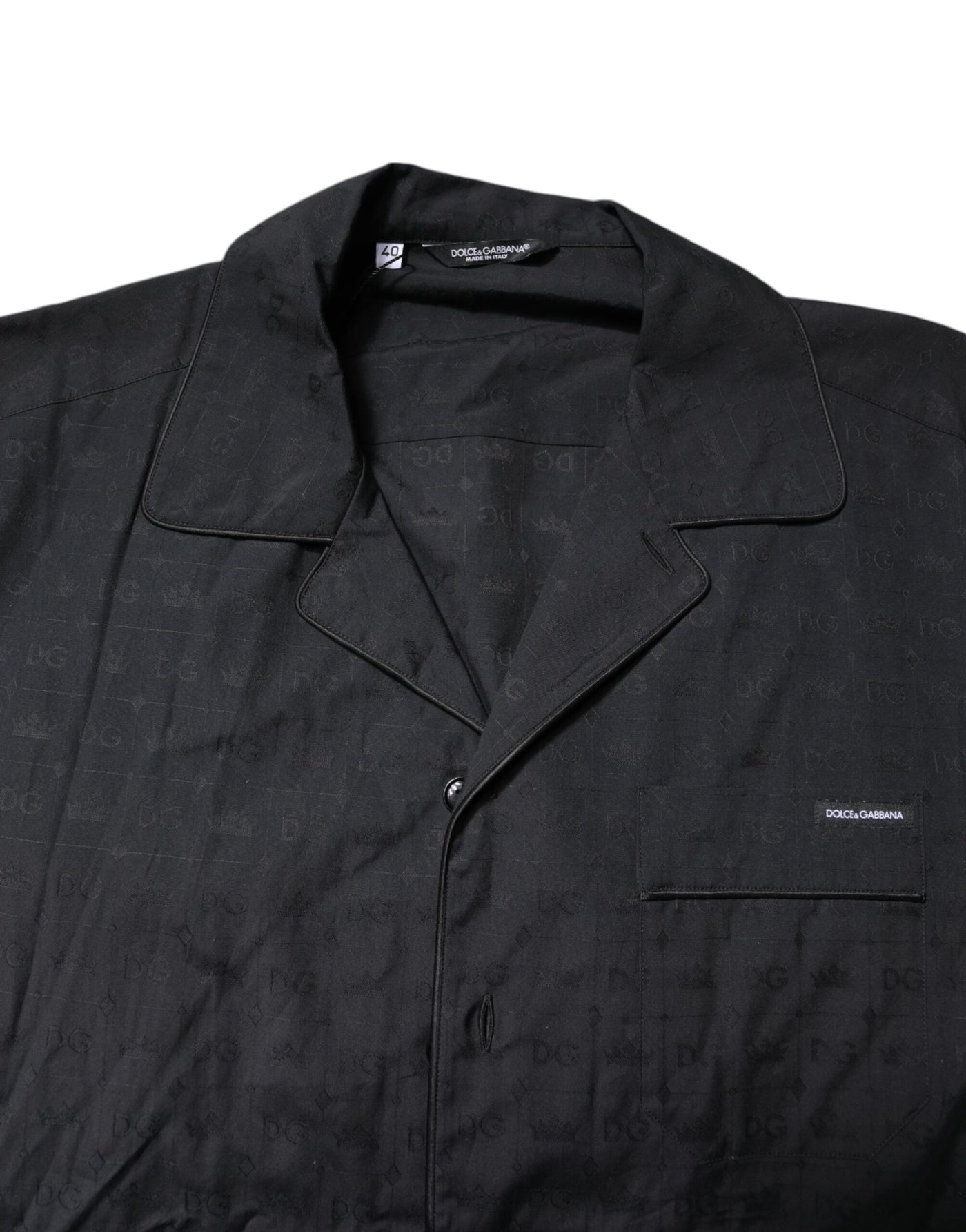 Dolce & Gabbana Schwarzer Baumwoll-Pyjama für Männer Schlafanzug