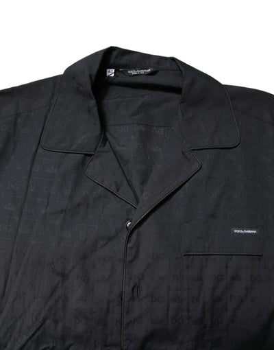 Dolce & Gabbana Schwarzer Baumwoll-Pyjama für Männer Schlafanzug