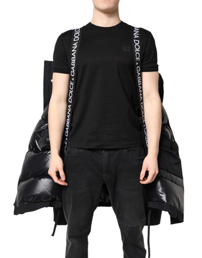 Dolce & Gabbana Schwarze Nylon-Parka-Jacke mit Kapuze und Reißverschluss
