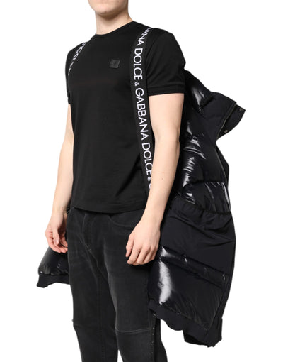 Dolce & Gabbana Schwarze Nylon-Parka-Jacke mit Kapuze und Reißverschluss