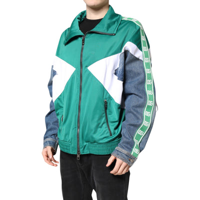 Dolce & Gabbana Mehrfarbige Windbreaker-Jacke mit durchgehendem Reißverschluss