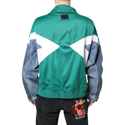 Dolce & Gabbana Mehrfarbige Windbreaker-Jacke mit durchgehendem Reißverschluss