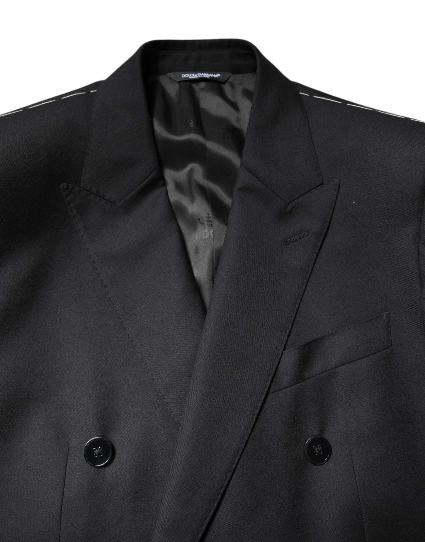 Dolce & Gabbana Schwarzer MARTINI Doppelreihiger Mantel Blazer