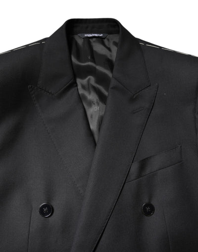 Dolce & Gabbana Schwarzer MARTINI Doppelreihiger Mantel Blazer