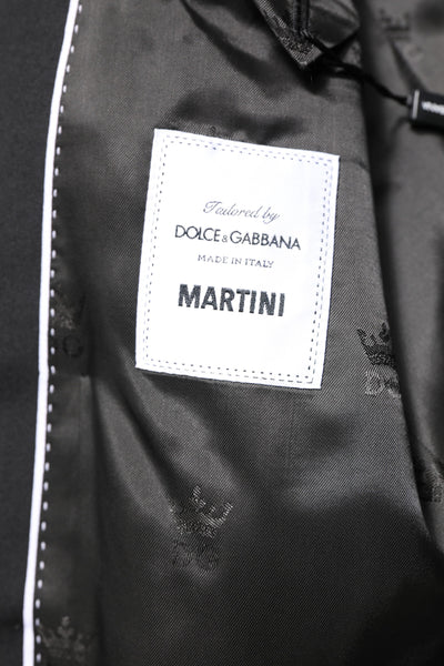 Dolce & Gabbana Schwarzer MARTINI Doppelreihiger Mantel Blazer