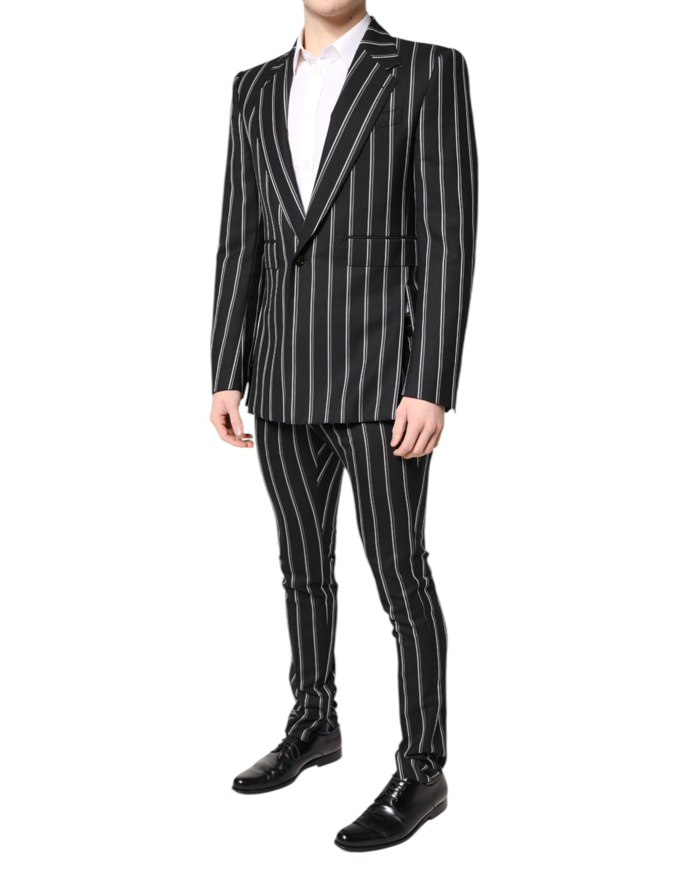 Dolce & Gabbana Schwarz gestreifter SICILIA Formal 2 Piece Anzug