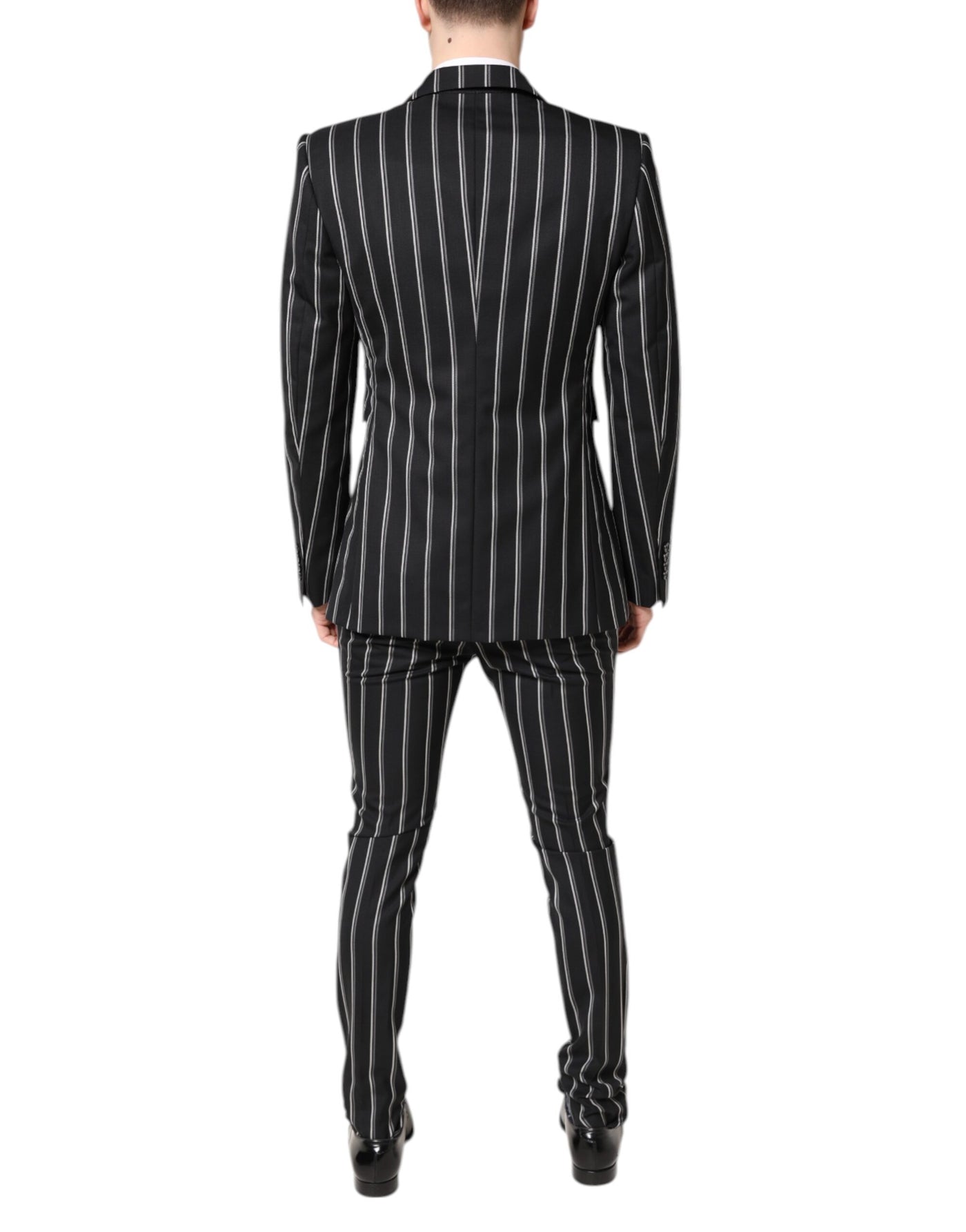 Dolce & Gabbana Schwarz gestreifter SICILIA Formal 2 Piece Anzug