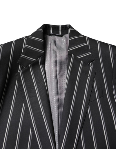 Dolce & Gabbana Schwarz gestreifter SICILIA Formal 2 Piece Anzug