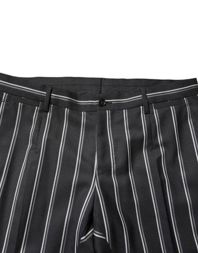 Dolce & Gabbana Schwarz gestreifter SICILIA Formal 2 Piece Anzug