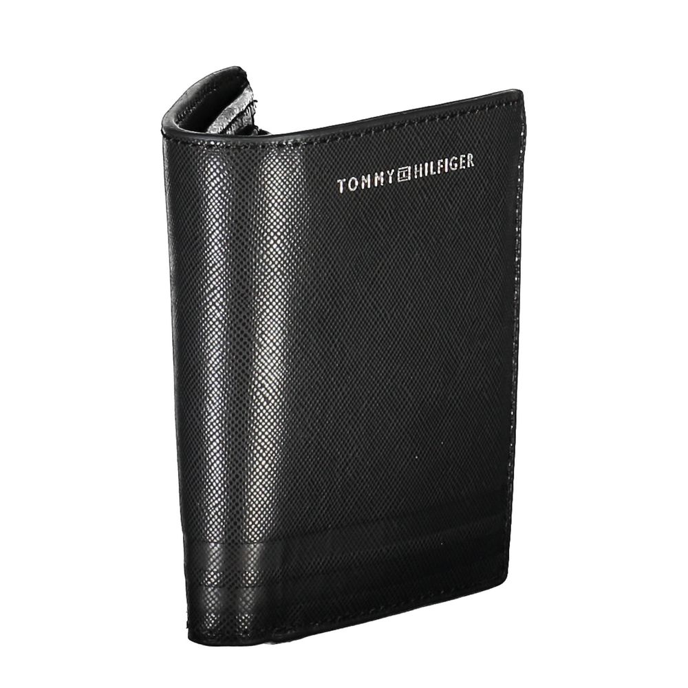 Tommy Hilfiger Schwarzes Leder Herren Portemonnaie