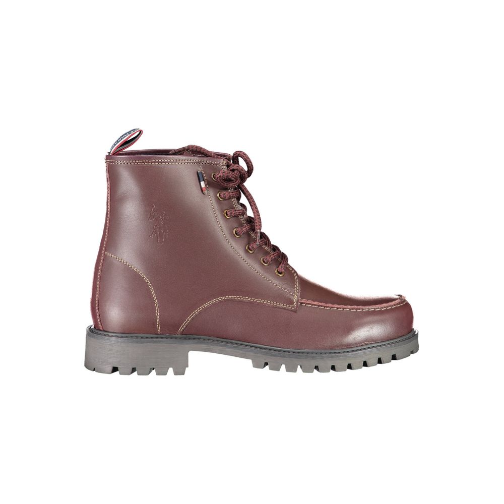 U.S. POLO ASSN. Rote Lederstiefel für Männer