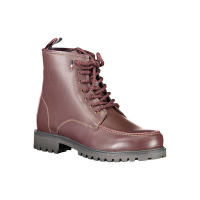 U.S. POLO ASSN. Rote Lederstiefel für Männer