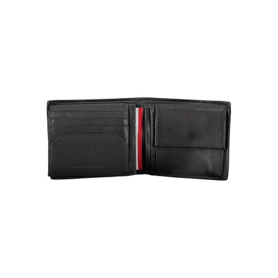 Tommy Hilfiger Schwarzes Leder Herren Portemonnaie