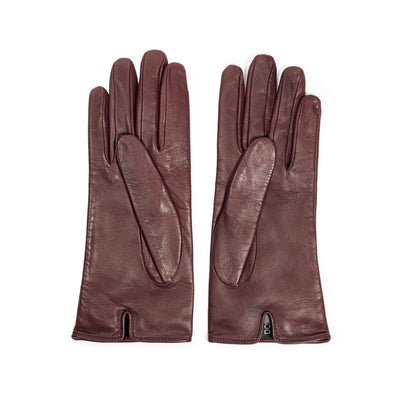 Dolce & Gabbana Burgunderfarbener Lederhandschuh