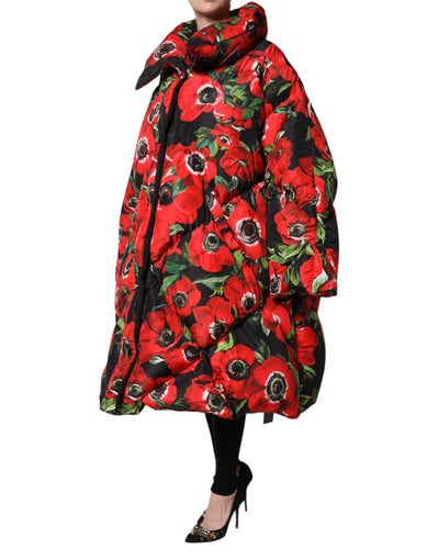 Dolce & Gabbana Gefütterte Jacke mit mehrfarbigem Blumenmuster und Reißverschluss