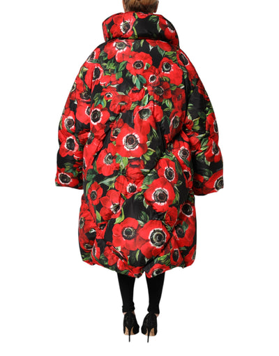 Dolce & Gabbana Gefütterte Jacke mit mehrfarbigem Blumenmuster und Reißverschluss