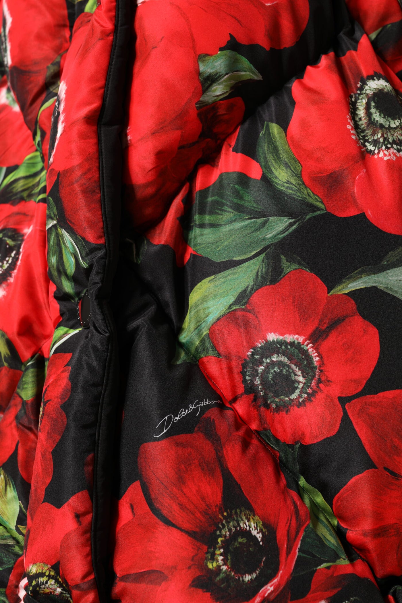 Dolce & Gabbana Gefütterte Jacke mit mehrfarbigem Blumenmuster und Reißverschluss