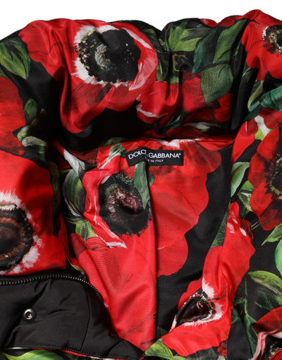 Dolce & Gabbana Gefütterte Jacke mit mehrfarbigem Blumenmuster und Reißverschluss