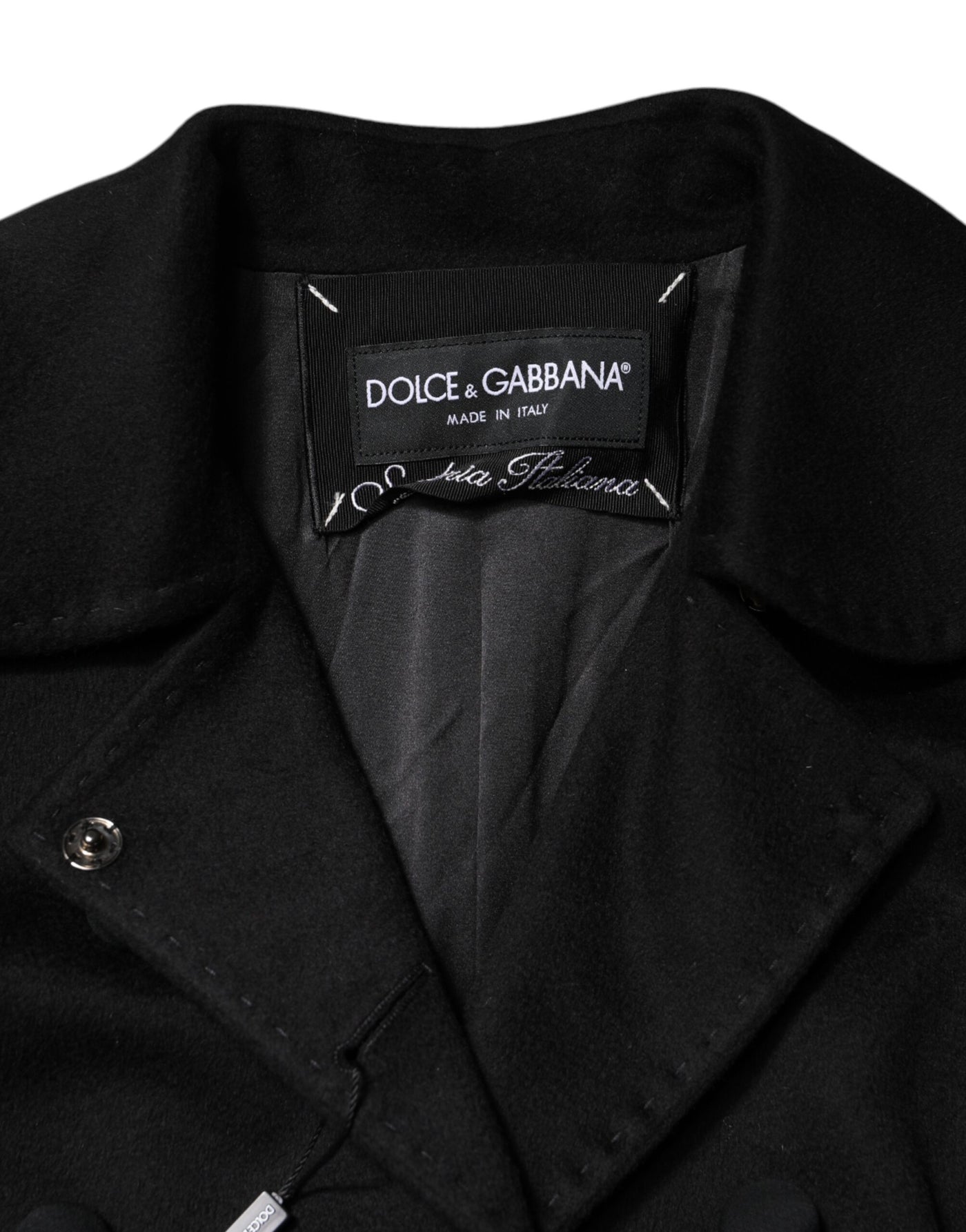 Dolce & Gabbana Schwarze Sartoria Italiano Blazer Jacke aus Wolle