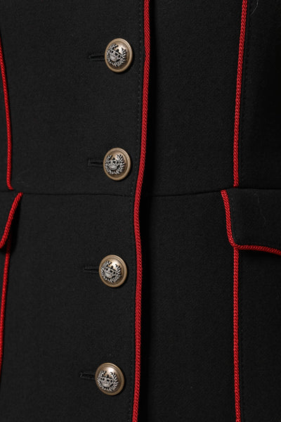 Dolce & Gabbana Schwarzer einreihiger Trenchcoat aus Wolle