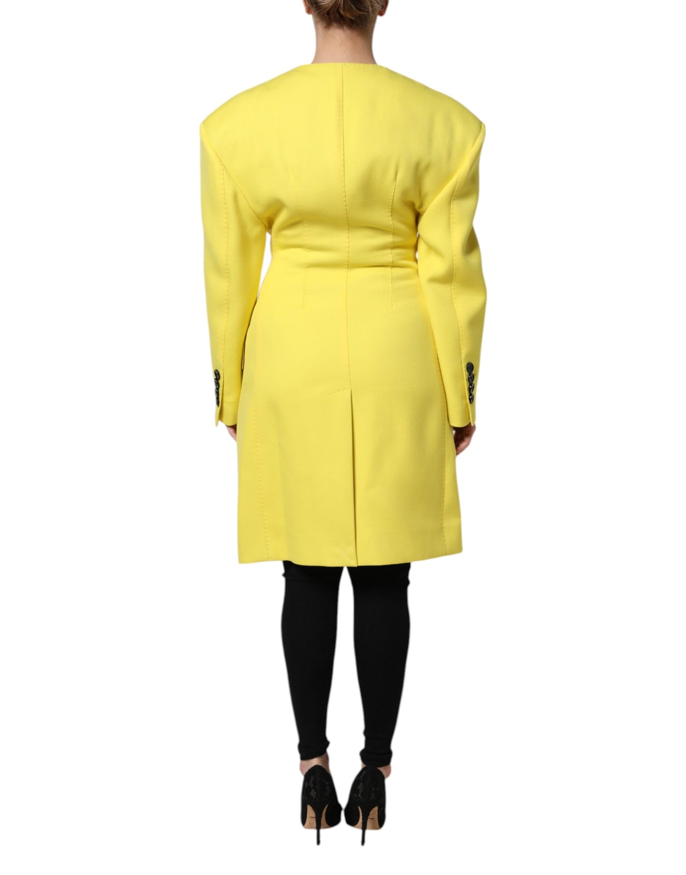 Dolce & Gabbana Gelber doppelreihiger Trenchcoat Jacke