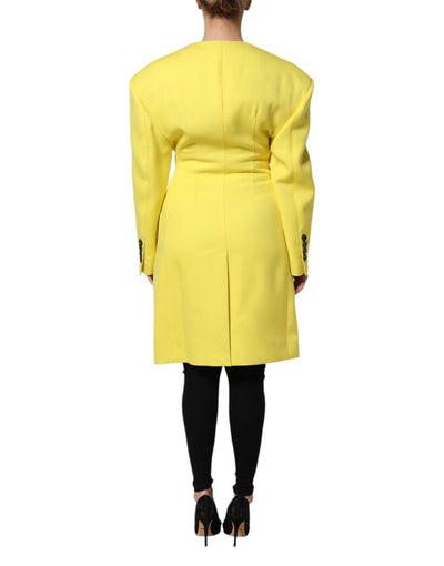 Dolce & Gabbana Gelber doppelreihiger Trenchcoat Jacke
