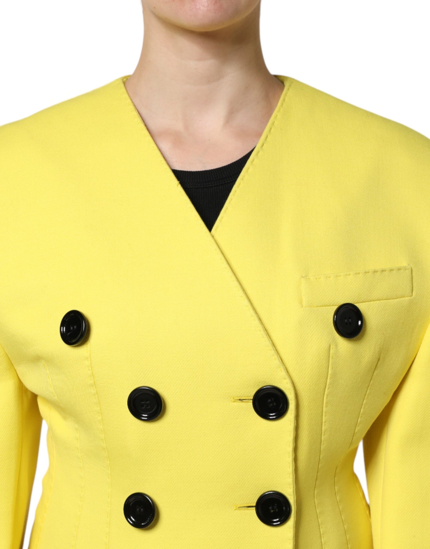 Dolce & Gabbana Gelber doppelreihiger Trenchcoat Jacke