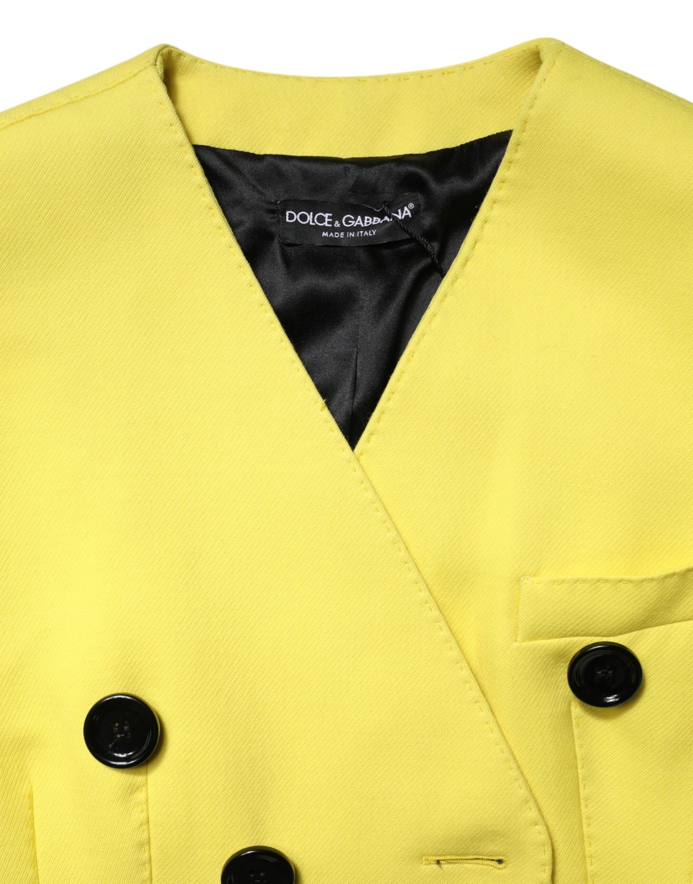 Dolce & Gabbana Gelber doppelreihiger Trenchcoat Jacke