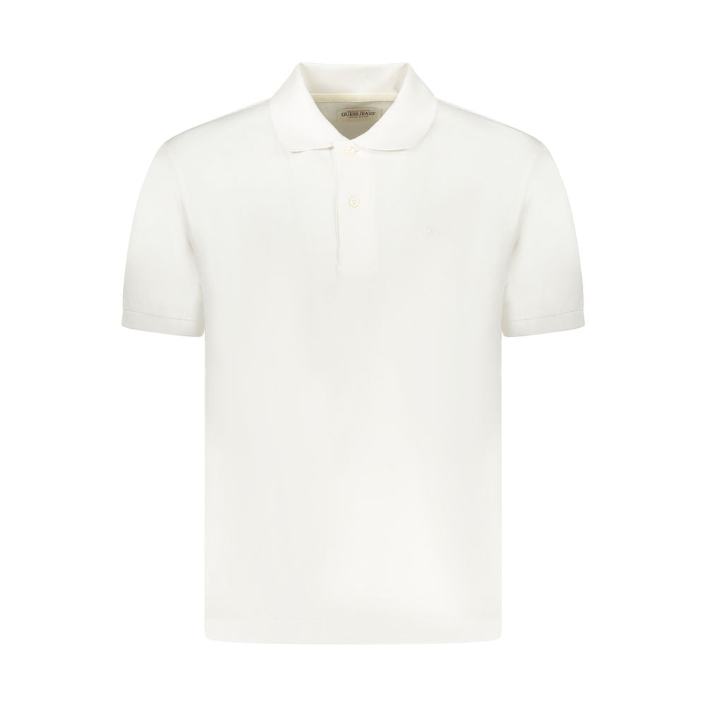 Guess Jeans Weißes Baumwoll-Poloshirt für Männer