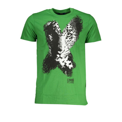 Cavalli Class T-Shirt aus grüner Baumwolle