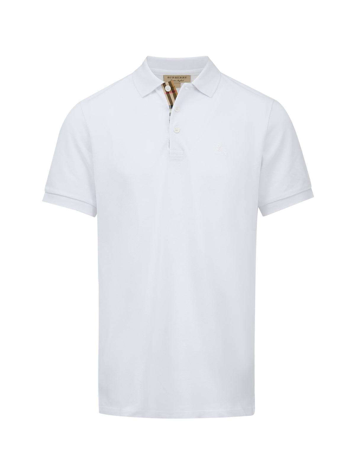 Burberry Weißes Polohemd mit Kragen aus Baumwolle