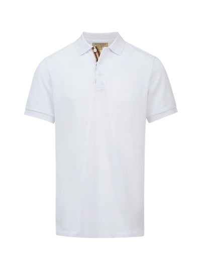 Burberry Weißes Polohemd mit Kragen aus Baumwolle