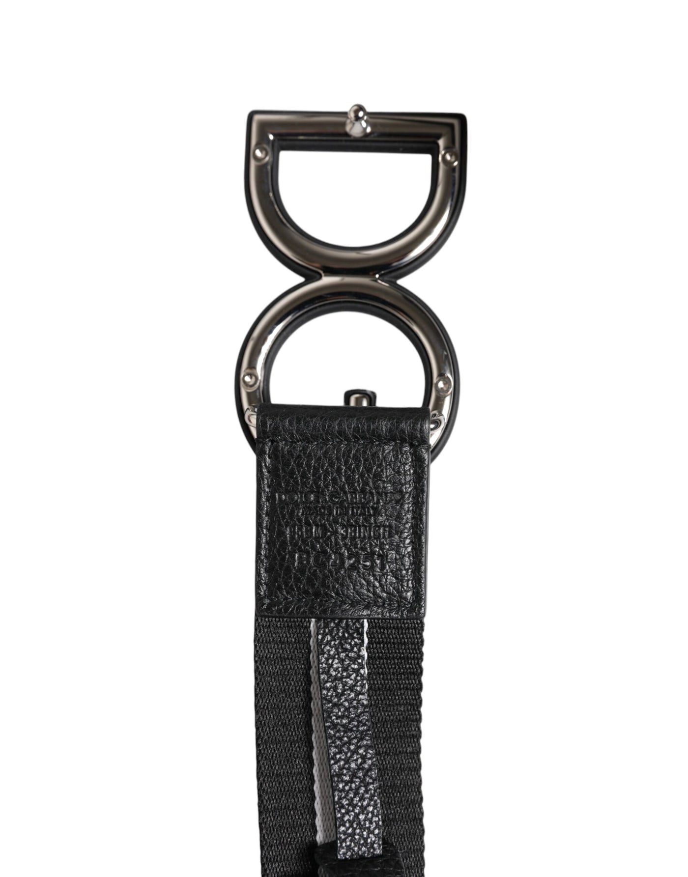 Dolce & Gabbana Schwarzer Polyester Logo-Druck DG Schnalle Gürtel