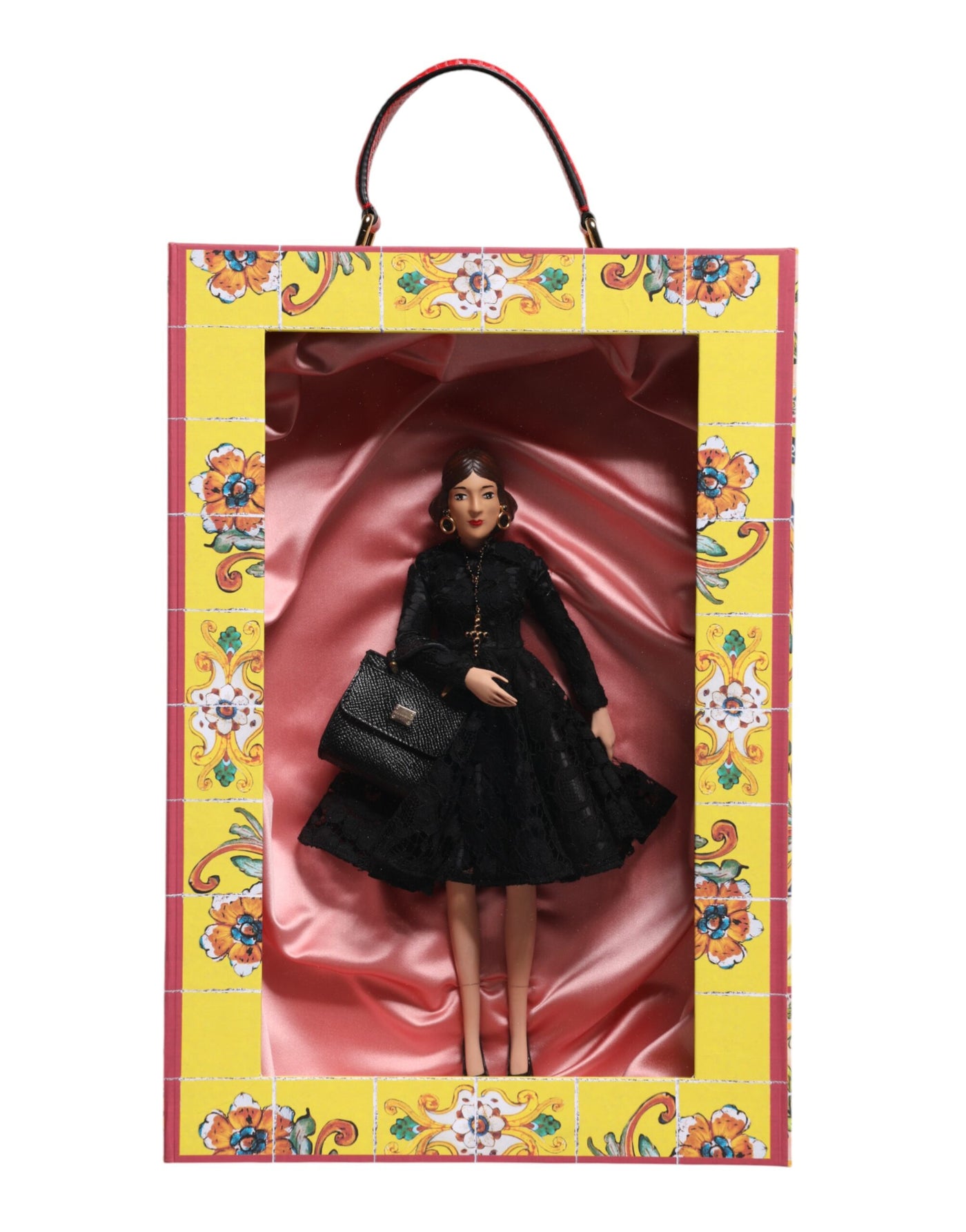 Dolce & Gabbana Schwarzes Kleid Keramik Porzellan Mode Leder Sizilien Puppen